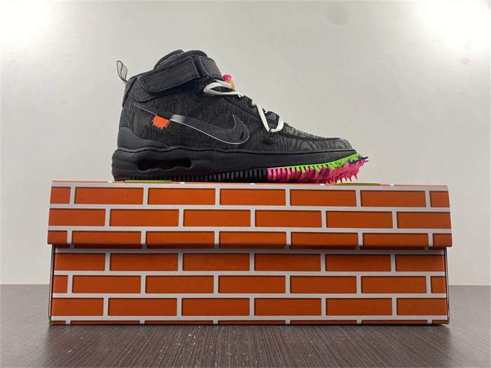 Breathable Nike Air Force 1 Mid Off-White Black DO6290- 5090